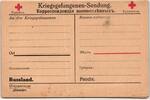 Deutsches Reich auf Postkarte Kriegsgefangenensendung -