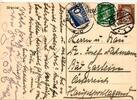 Deutsches Reich 385, 387 auf Postkarte Portomarke -
