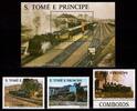 Sao Tome e Principe Sao Tome e Principe 1017-1019 und Block 174 postfrisch Lokomotive MiNr. 1017-1019 und Block 174 postfrisch Lokomotive -