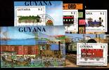 Guyana Guyana Block 33-36 und Block mit MiNr. 2479 gestempelt Eisenbahn MiNr. Block 33-36 und Block mit MiNr. 2479 gestempelt Eisenbahn -