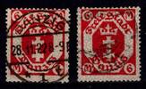 Danzig Danzig 109 a/b gestempelt geprüft Gruber BPP MiNr. 109 a/b gestempelt geprüft Gruber BPP -