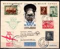 Belgisch Kongo 170 4 Briefe zur100. Luftpostverbindung -