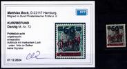 Danzig Danzig 72 mit Falz Kurzbefund Bock BPP, mit markantem Loch im Balken MiNr. 72 mit Falz Kurzbefund Bock BPP, mit markantem Loch i -