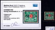Danzig Dienstmarken Danzig Dienstmarken 35 mit Falz Kurzbefund Bock BPP MiNr. 35 mit Falz Kurzbefund Bock BPP -