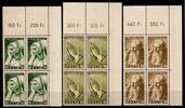 Saarland Saarland 365-367 Ecke 2 postfrisch im 4er Block ungefaltet MiNr. 365-367 Ecke 2 postfrisch im 4er Block ungefaltet -