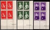 Saarland Saarland 354-356 Br postfrisch im 4er Block ungefaltet MiNr. 354-356 Br postfrisch im 4er Block ungefaltet -