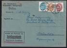 Deutsches Reich Dienstmarken 114, 122, 127 auf Brief -