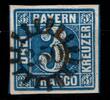 Bayern Bayern 2 II (Platte 5) gestempelt gMr 250 Kleinheubach MiNr. 2 II (Platte 5) gestempelt gMr 250 Kleinheubach -