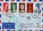   Saarland 368, 371-72 u.a. auf Brief als Mischfrankatur Luftpost  10,00 EUR  + 1,50 EUR frais d'envoi