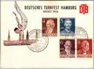   Berlin 91-94 auf Ausstellungskarte Turnfest Hamburg 1953 Sonderstempel  6,00 EUR  + 1,50 EUR frais d'envoi