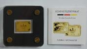 Goldbarren Motiv Fussball WM 999er Gold 1/500 oz, mit Zertifikat -