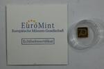 Goldbarren Motiv Euro Mint, 999er Gold 1/200 oz, mit Zertifikat -