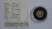 Cook Inseln 1 Dollar 2007, Münze 999er Gold 0,5 g, Eagle, mit Zertifikat -