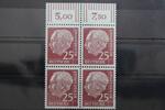 BRD BRD 186y W OR postfrisch Oberrand 4erblock Bundesrepublik Deutschland MiNr. 186y W OR postfrisch Oberrand 4erblock Bundesrepubli -