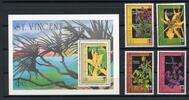 St. Vincent St. Vincent 1555,58-59,62, Blok 107 postfrisch Blumen MiNr. 1555,58-59,62, Blok 107 postfrisch Blumen -