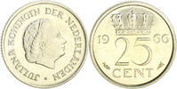 Nederland 25 cent 1966 KONINGIN JULIANA 1948-980 Prof. L.O. Wenckebach 25 Cent 1966 Met gepolijste stempels geslagen. PP