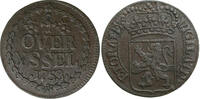 Nederland Duit 1753 Duit 1753 Overijssel vz 75,00 EUR  + 12,95 EUR frais d'envoi