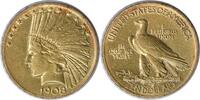 US Ten Dollar 1908 $10 Gold Indian Motto EF Uncertified #1148 None -