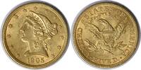 US Five Dollar 1905 $5 Gold Liberty Head AU58 Uncertified #1058 None -