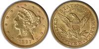 US Five Dollar 1897 $5 Gold Liberty Head AU58 Uncertified #1116 None -