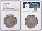 US Half Dollar 1861-O Liberty Seated Silver Half Dollar EF40 NGC None -