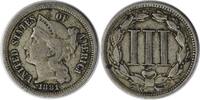 US Three Cent 1881 Three Cent Nickel VF Uncertified None -