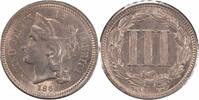 US Three Cent 1865 Three Cent Nickel RPD FS-302 MS60 Uncertified #948 None -