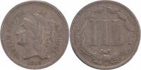 US Three Cent 1869 Three Cent Nickel RPD FS-302 VF Uncertified None -