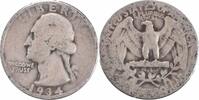 US 1934 Washington Silver Quarter DDO FS-101 AG Uncertified None Quarter 1934 No Mint Mark AG