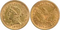 US Two and a Half Dollar 1902 $2.50 Gold Liberty Head AU58 Uncertified #915 None -