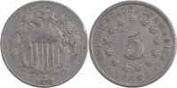 US Nickel 1876 Shield Nickel Choice VF Uncertified #250 None -