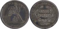 US Dime 1838 Liberty Seated Silver Dime No Drapery Small Stars VG Uncertified None -