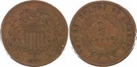 US Two Cent 1865 Two Cent Piece Plain 5 RPD FS-301 F Uncertified None -