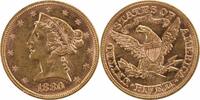 US Five Dollar 1880 $5 Gold Liberty Head AU58 Uncertified #257 None -