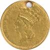 US No Date $1 Gold Type 3 EF (Hole) Uncertified #1100 None -