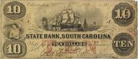 US Ten Dollar $10 1859 State Bank South Carolina SC175-30 VF Uncertified -