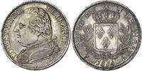 France 5 Francs Louis XVIII Paris frappe sur flan bruni -