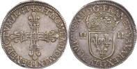 France Quart décu 1643 Louis XIII  Poitiers Superbe rare de flan large