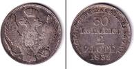 Alle Welt 2 Zloty POLEN 2 Zlote / 30 Kopeek 1839 MW ss selten! -