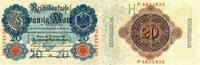 Banknoten 20 Mark 20 MARK 1914 Ro.47b I -