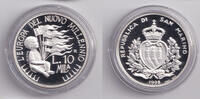 San Marino 10.000 Lire SAN MARINO 10000 Lire 1998 (#387) SILVER PP -
