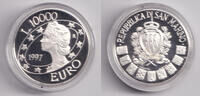 San Marino 10.000 Lire SAN MARINO 10000 Lire 1997 (#372) SILVER PP -