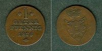 Altdeutschland 1 Pfennig Schaumburg Lippe 1826 ss -