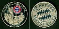 Medaillen Notgeld Token Medaille FUSSBALL Farblogo FC BAYERN MÜNCHEN CL 2001 f.st (PP) -
