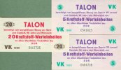 Banknoten Lot: DDR: 3x TALON Kraftstoffwerteinheiten 1990 I -