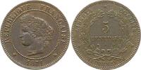 Frankreich 5 Centimes Dritte Republik 1870-1940. -