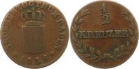 Baden-Durlach 1/2 Kreuzer Ludwig 1818-1830. -