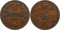 Finnland 10 Penniä 1 Alexander II. von Rußland 1855-1881. -