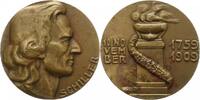 Personenmedaillen Bronzegussmedaille Schiller, Friedrich von *1759 Marbach/Württemberg, +1805 Weimar, deutscher Dichter und Arzt. -