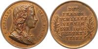 Personenmedaillen Prag. Bronzemedaille Schiller, Friedrich von *1759 Marbach/Württemberg, +1805 Weimar, deutscher Dichter und Arzt. -